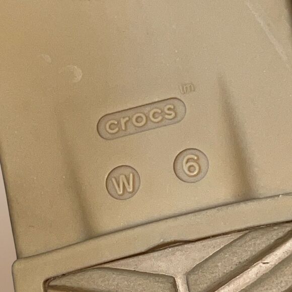 Women’s Crocs Black Tan Tulum Toe Post Sandals Size 6 - Picture 7 of 7